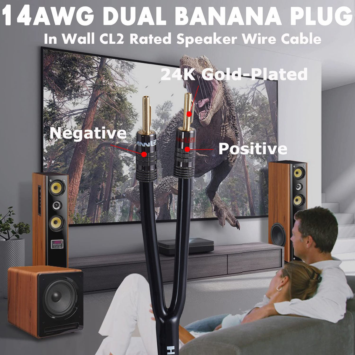 PVC Y-boot reduces snagging and keeps speaker connections organized.