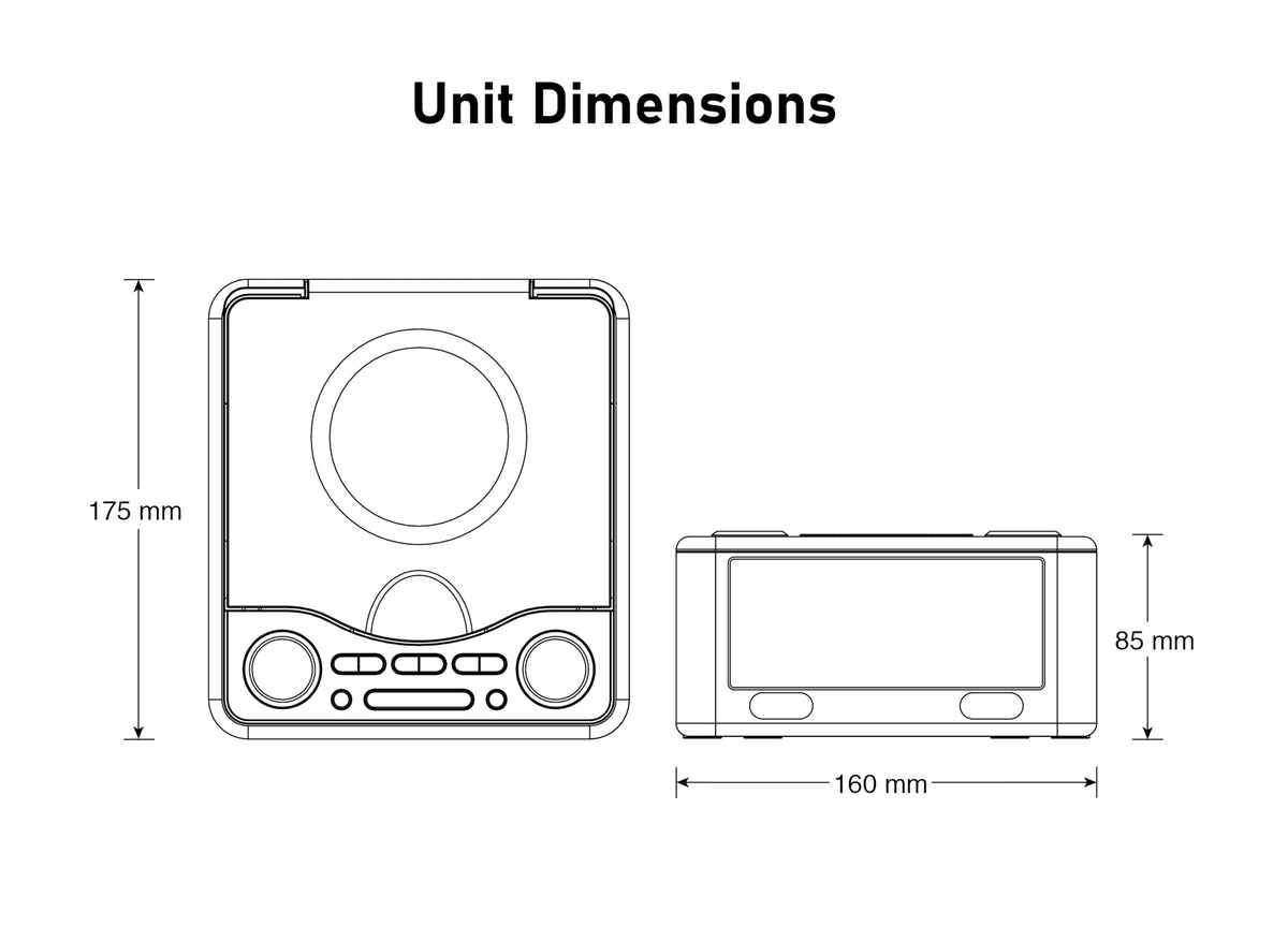 HANNLOMAX placed on bedside table charging phone and playing CD for convenience