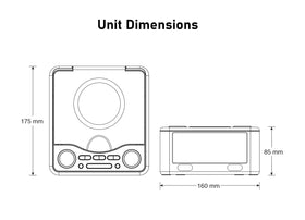 HANNLOMAX placed on bedside table charging phone and playing CD for convenience