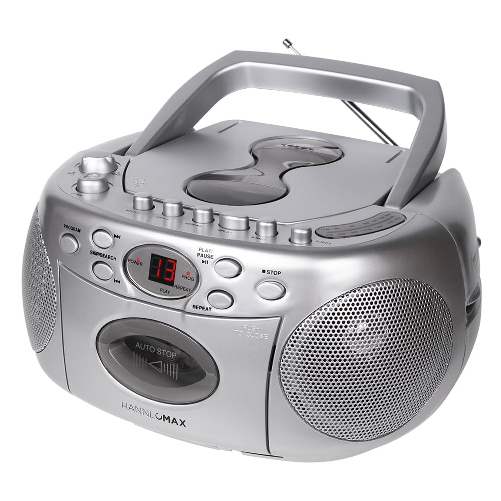 HANNLOMAX front view showing controls and CD lid, clear operation benefit