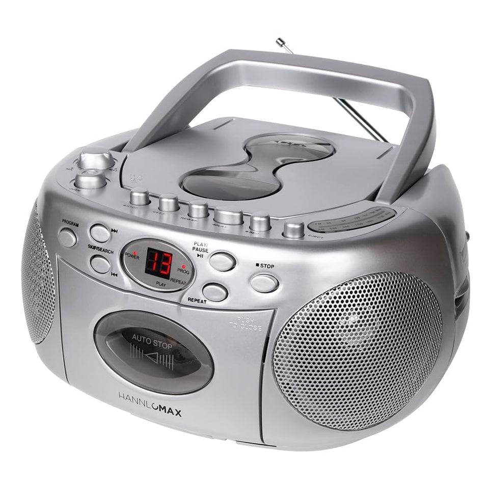 HANNLOMAX front view showing controls and CD lid, clear operation benefit