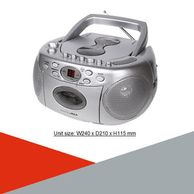 HANNLOMAX portable player on blanket outdoors, battery-powered convenience benefit