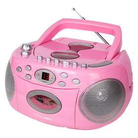 HANNLOMAX HX-323CD pink on blanket at picnic showing AC/battery portability advantage