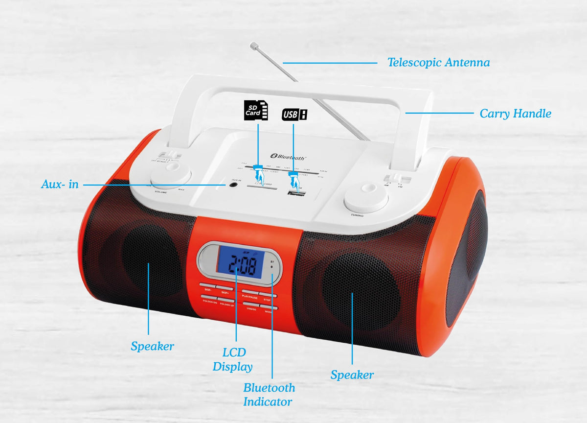 HANNLOMAX HX-509R USB/SD MP3 playback for on-the-go tunes