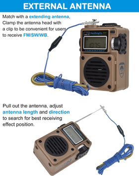HanRongDa HRD701 on a camping table demonstrating reliable outdoor audio and alerts