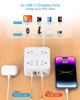 HANYCONY desk charging station keeps devices within reach