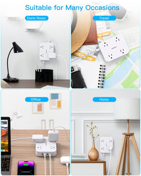 HANYCONY dorm or office setup powered by the 8-in-1 strip.