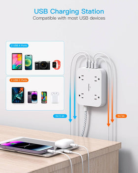 HANYCONY flat plug design saves space beside furniture and walls