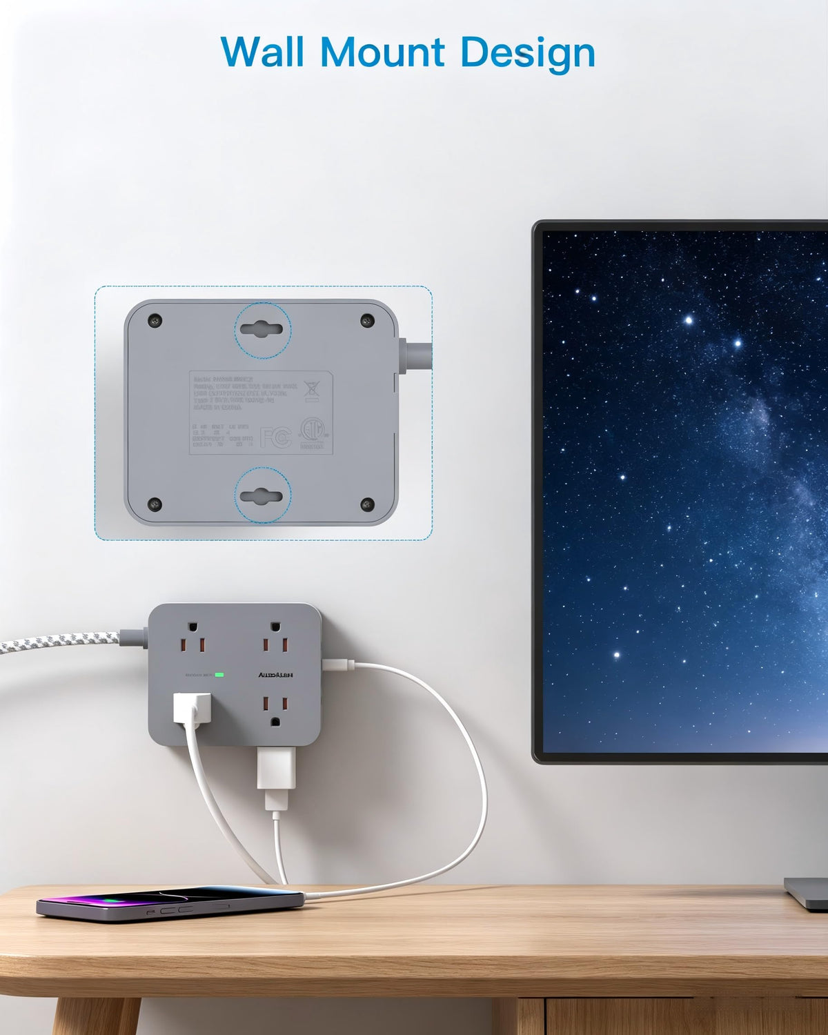 HANYCONY mounted under desk illustrating secure installation and tidy cables