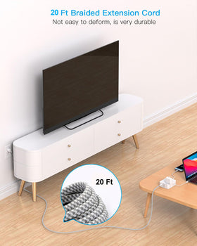 HANYCONY mounted under desk with screws, saves desktop space and secures power