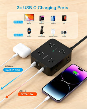 HANYCONY mounted under a desk for tidy cable management and easy access