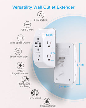 HANYCONY USB ports on the extender enable fast charging for multiple devices