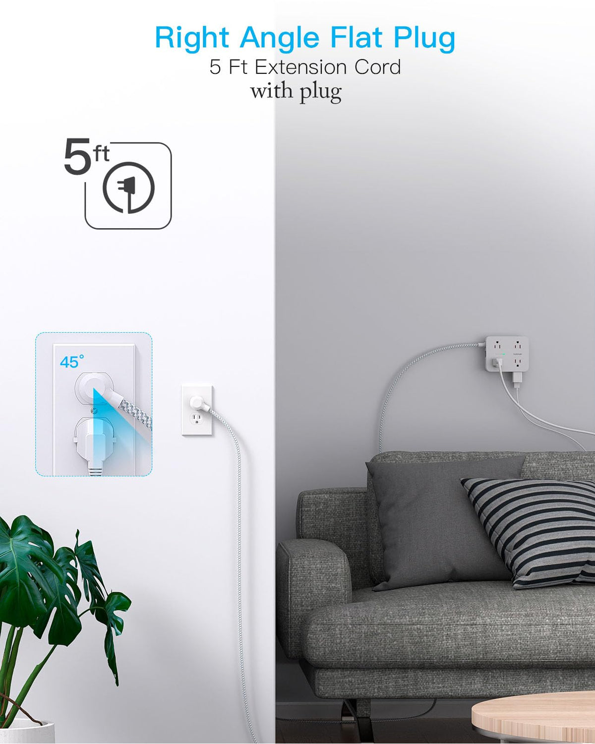 HANYCONY overload protection with 1080 Joules guards connected devices