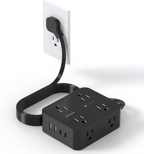 HANYCONY power strip with 12-in-1 outlets ideal for dorm desks