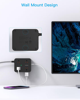 HANYCONY two USB-C ports with smart charging for fast device power.