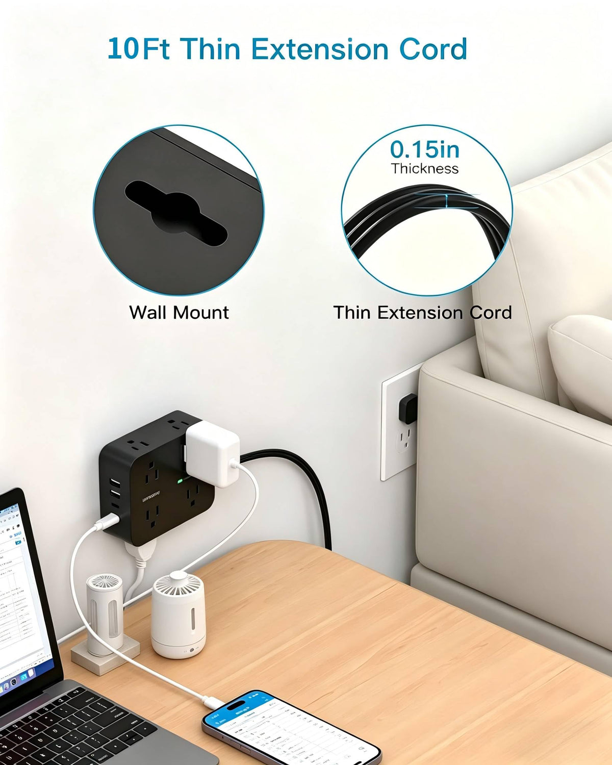 HANYCONY next to a phone showing scale and convenient home charging