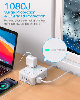 HANYCONY 1080J surge protection guards electronics against spikes.