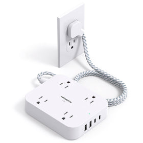 HANYCONY 8-in-1 surge protector power strip with multiple outlets for efficient charging