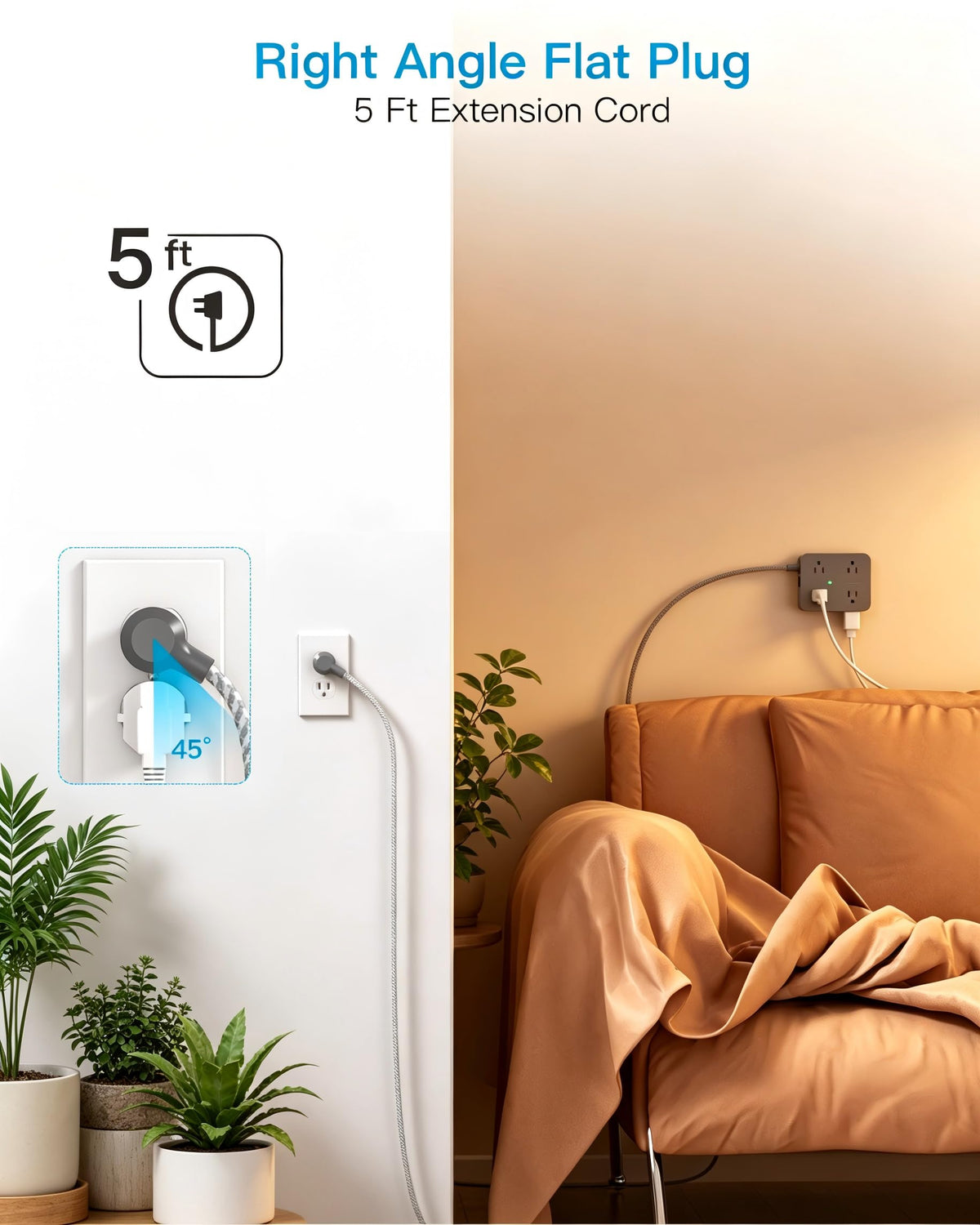 HANYCONY ETL-listed power strip suitable for home office and dorm use.
