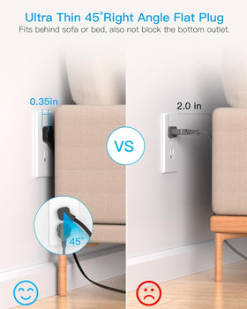 HANYCONY flat plug hugs the wall for a clean dorm setup