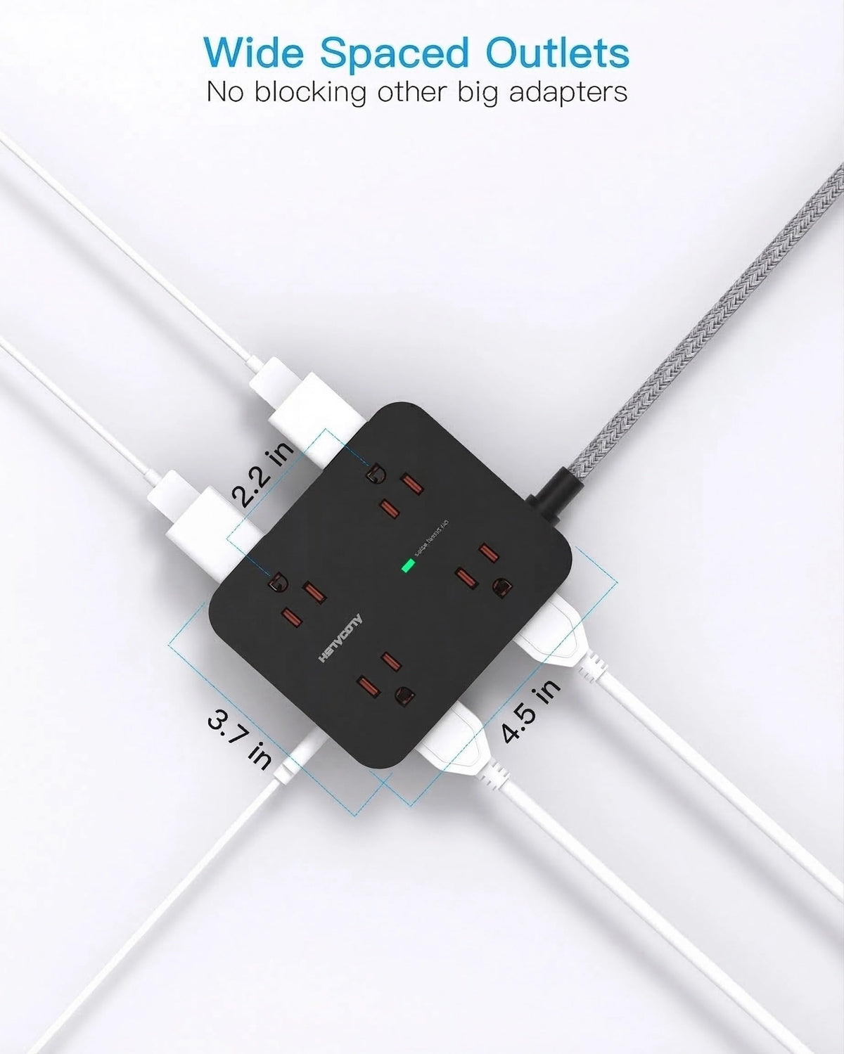 HANYCONY USB-C and USB-A ports detail for faster device charging
