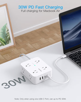 HANYCONY USB-C PD charger speeds up charging for devices.