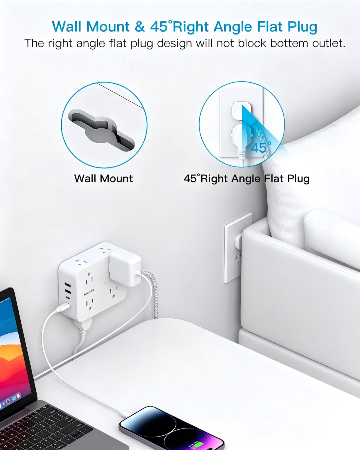 HANYCONY USB-C ports for fast laptop and device charging.