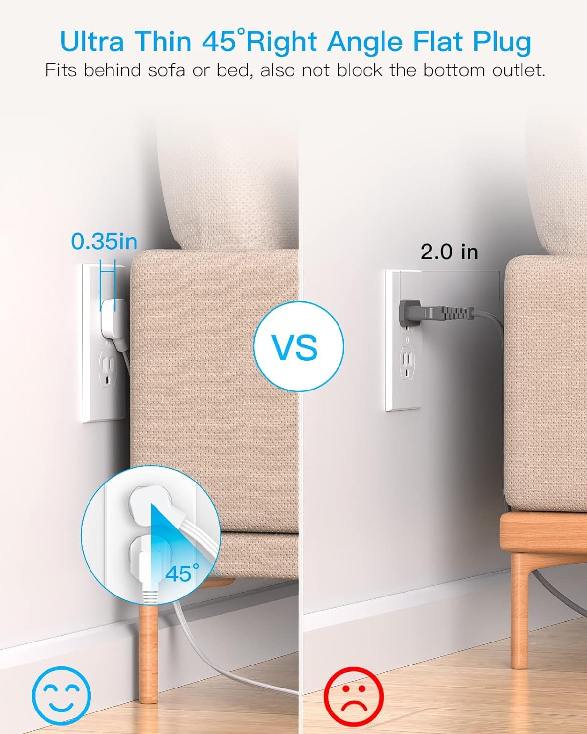 HANYCONY 4 USB ports enable simultaneous charging for multiple devices.
