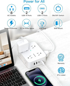HANYCONY USB ports close view with labels showing fast charging benefit for phones and tablets