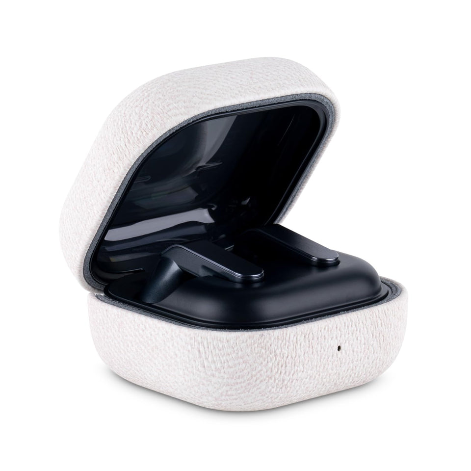 Haobobro Buds4 Pro case with vegan leather texture for comfortable handling and protection.