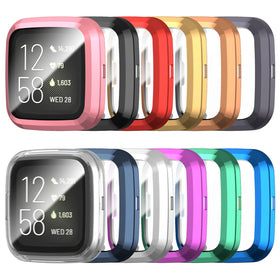 Haojavo Versa 2 case with screen protector offers clear touch and edge protection.