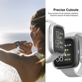 Haojavo Versa 2 screen protector case maintains vibrant display visibility.