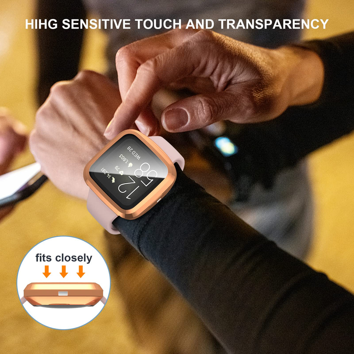 Haojavo Versa 2 soft TPU case preserves screen clarity and feel.