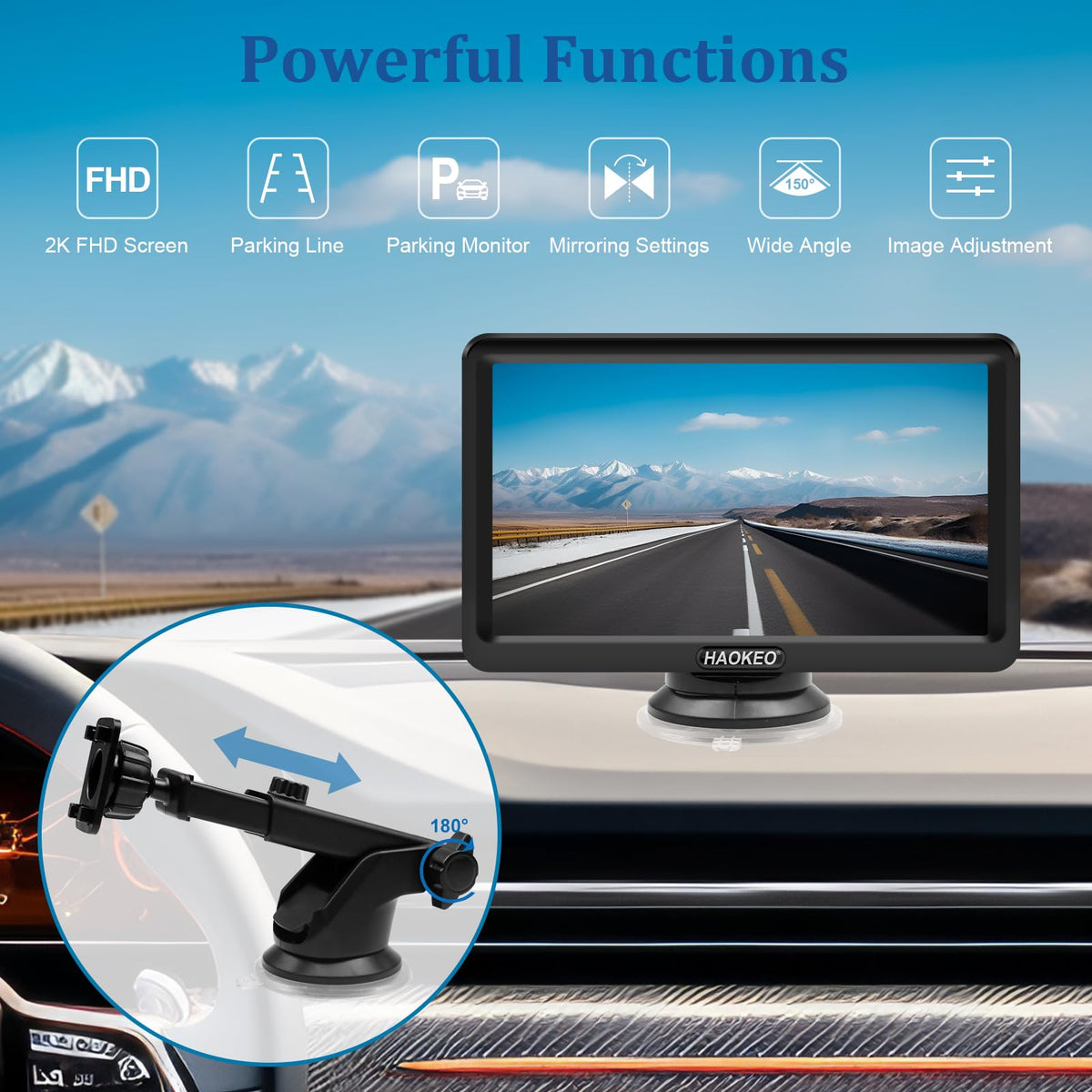 HaoKeo camera mounted on license plate illustrating secure exterior fit