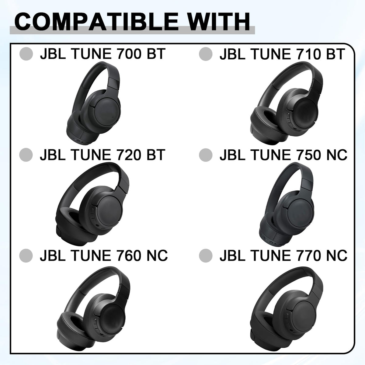 HAOMUK ear pads installed on JBL Tune headphones restoring original fit