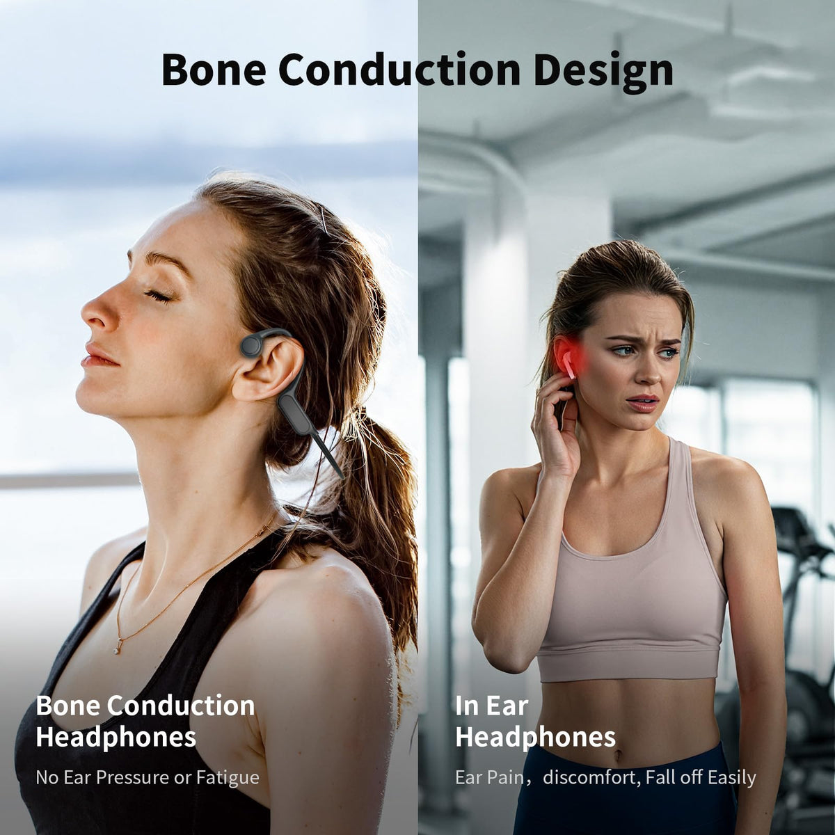 Haowolf close-up of bone conduction driver and textured finish