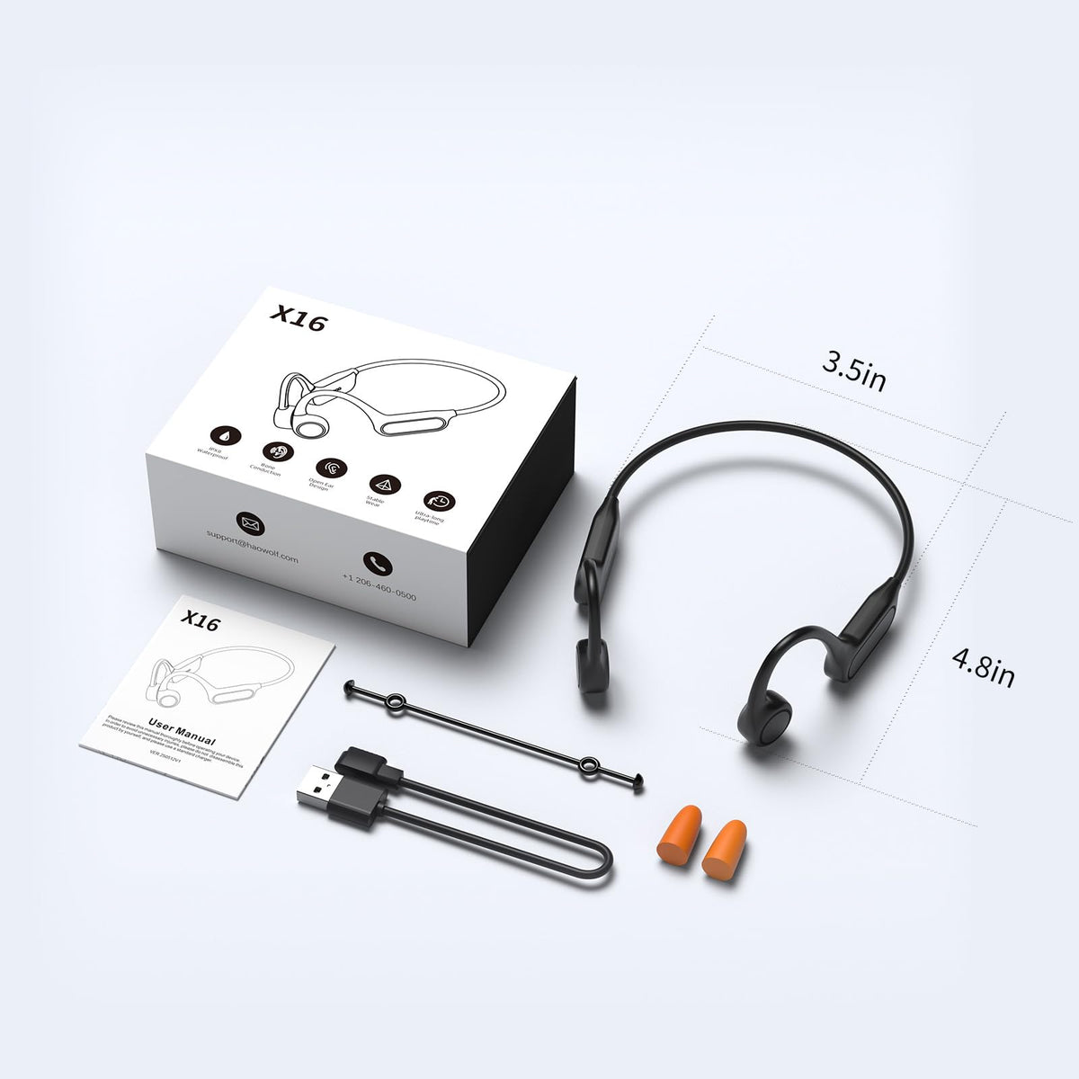 Haowolf compact wireless headset ideal for running and daily activities