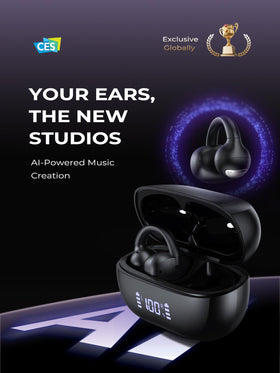 Haowolf Open-Ear Earbuds open-ear design enabling environmental awareness