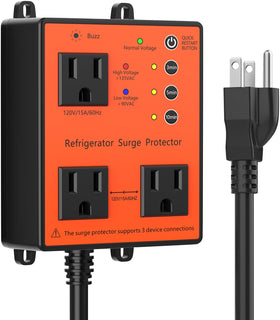 HAOYIKONG front view of surge protector showing compact housing and plug benefits