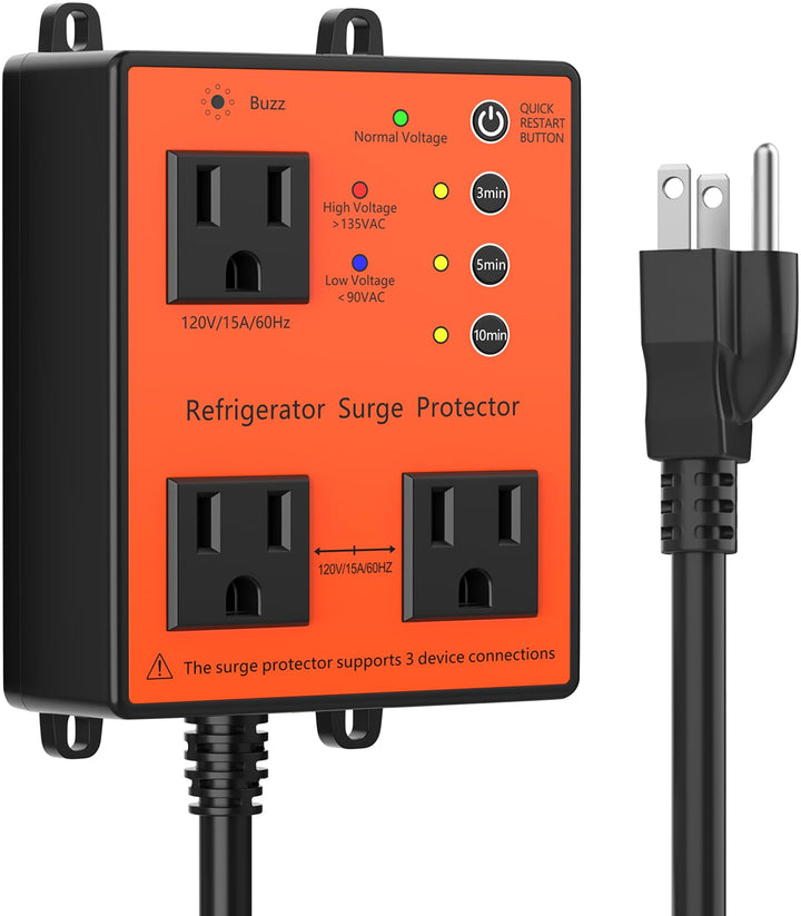 HAOYIKONG front view of surge protector showing compact housing and plug benefits