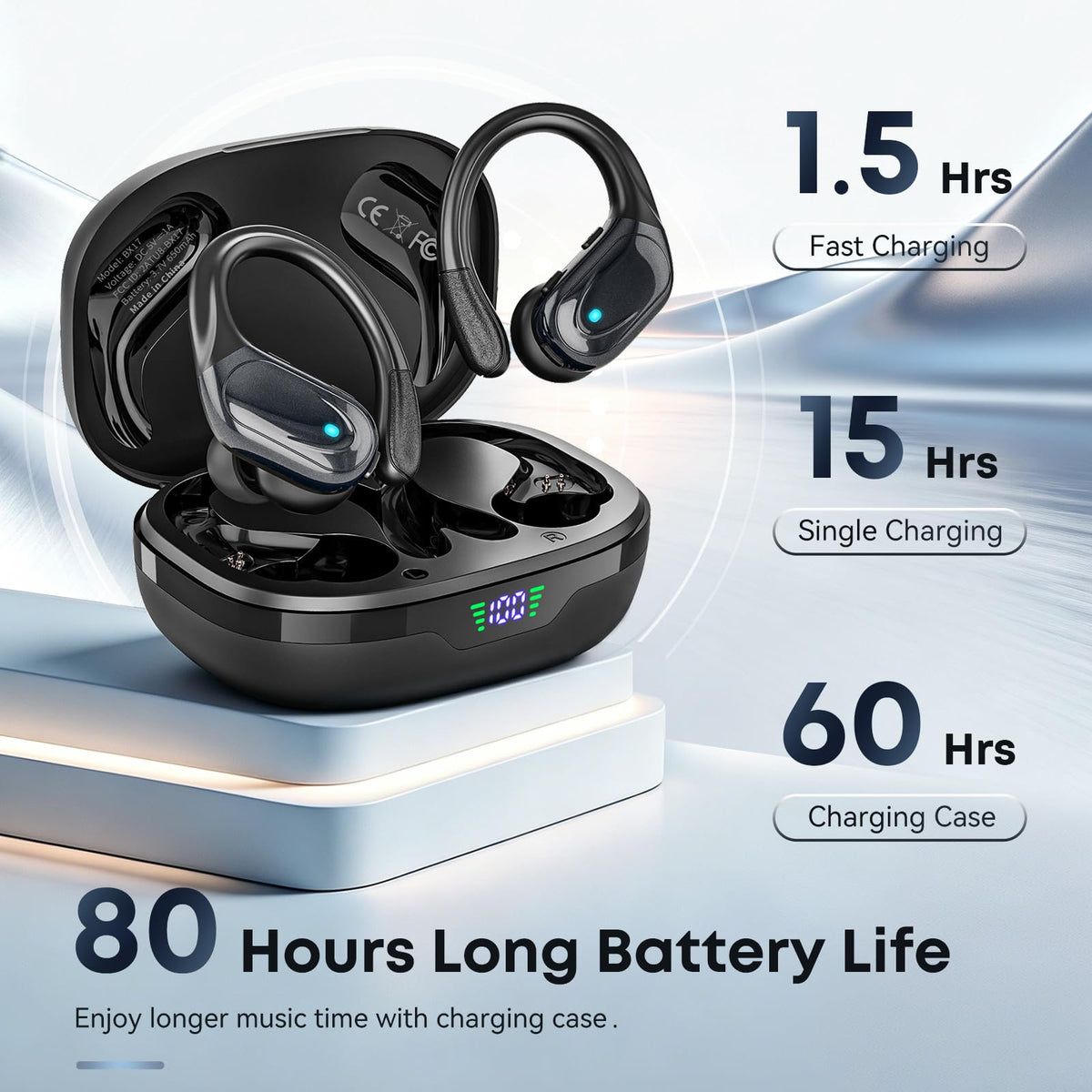HAOYUYAN BX17 earbuds in-ear fit for active training.