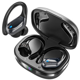 HAOYUYAN BX17 earbuds side view showing secure sport fit for workouts.