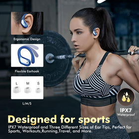HAOYUYAN BX17 earbuds in use by runner, demonstrates sweatproof performance