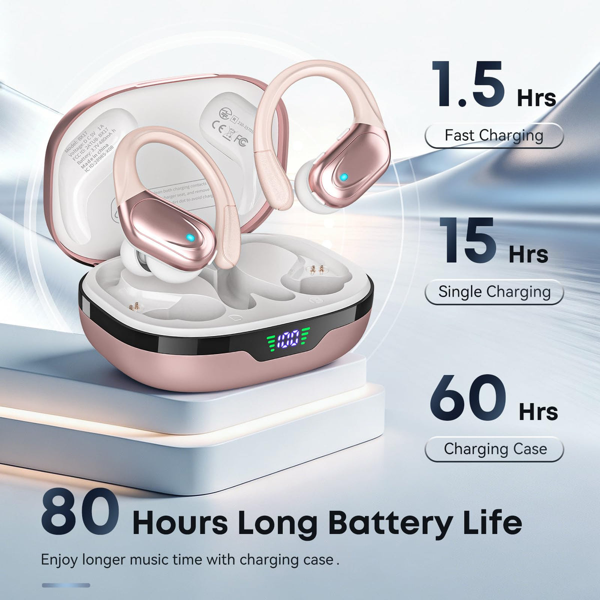 HAOYUYAN charging case with LED display for precise battery info