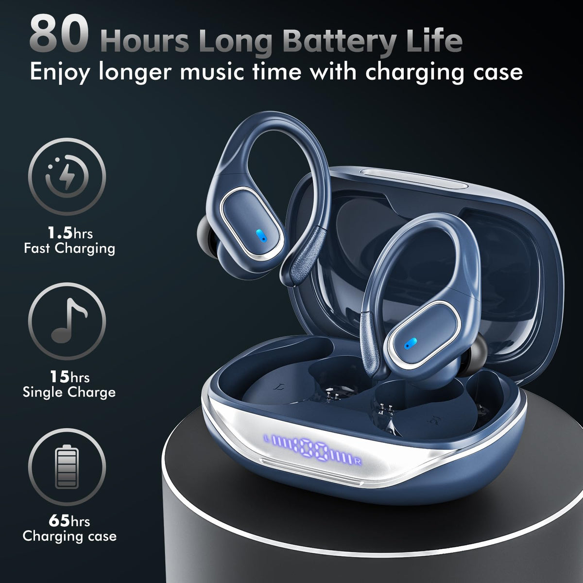 HAOYUYAN charging case LED display indicating battery level benefit