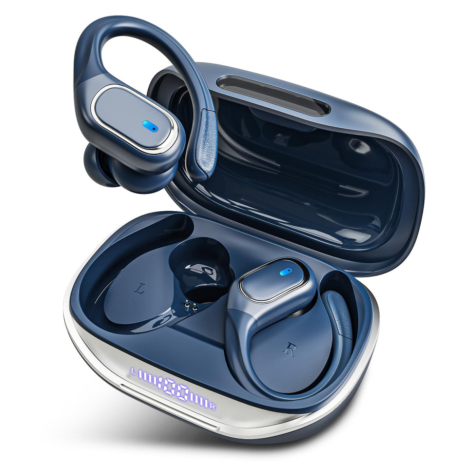 HAOYUYAN front packaging showing navy-blue earbuds and benefits