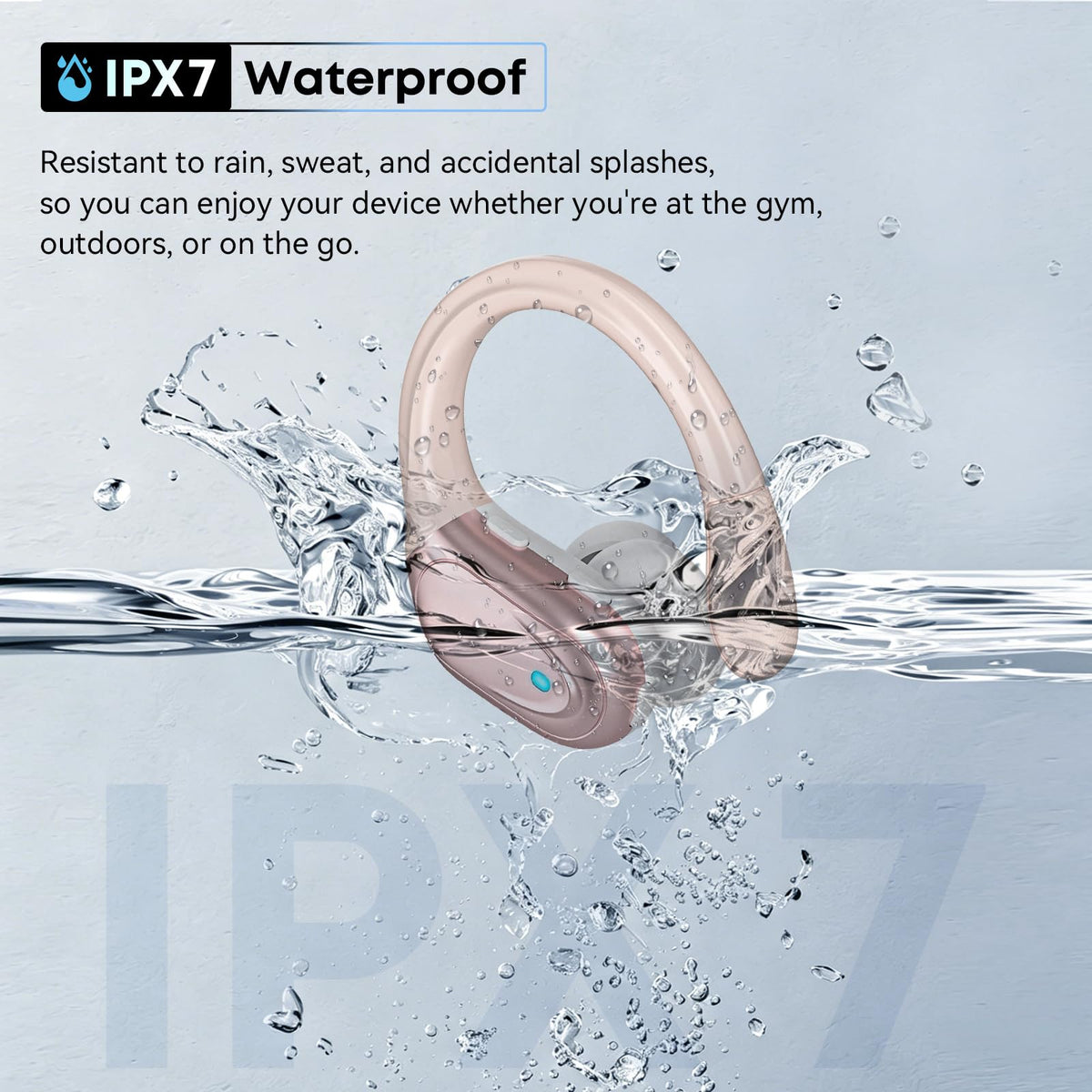 HAOYUYAN earbuds used by runner showing waterproof and stable fit