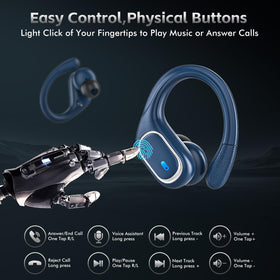 HAOYUYAN earbuds being used while running showing sweat resistance