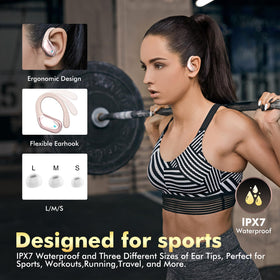 HAOYUYAN earbuds splashing water to show IPX7 waterproof protection
