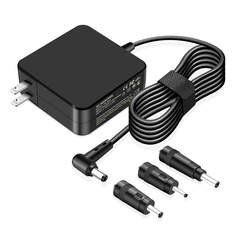 HAPIGD 65W adapter front view showing compact design and portability